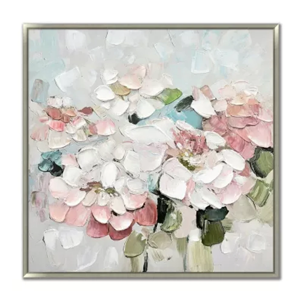 Streamline Art Blush Blooms Framed Canvas Art