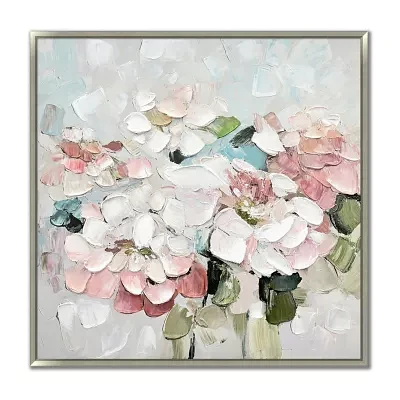 Streamline Art Blush Blooms Framed Canvas Art