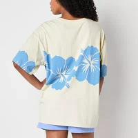 Juniors Lilo And Stitch The Movie Oversized Tee Womens Crew Neck Short Sleeve & Graphic T-Shirt