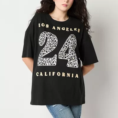 Arizona Juniors Womens Crew Neck Short Sleeve Graphic T-Shirt