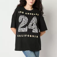 Arizona Juniors Womens Crew Neck Short Sleeve Graphic T-Shirt