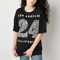 Arizona Juniors Womens Crew Neck Short Sleeve Graphic T-Shirt