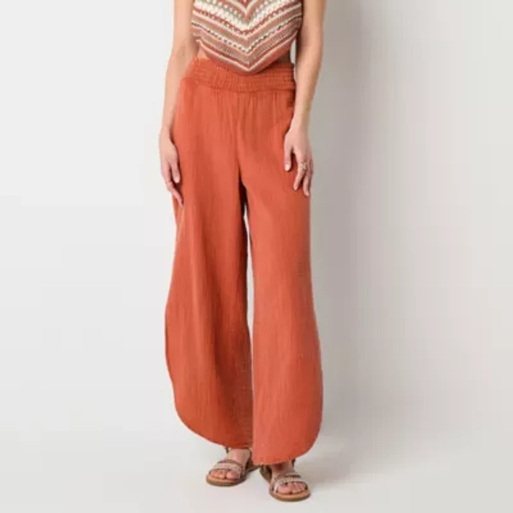 Arizona-Juniors Womens Wide Leg Pull-On Pants