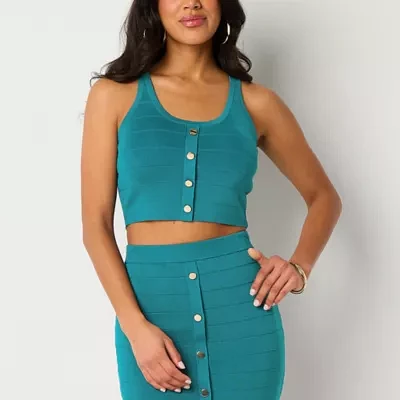 Bold Elements Womens Crew Neck Sleeveless Sweater Set
