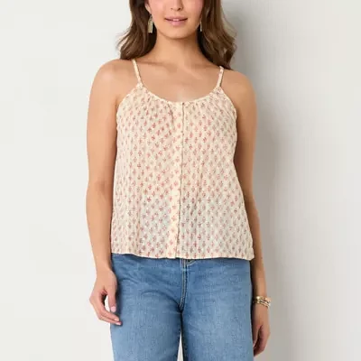 a.n.a Dobby Print Womens Scoop Neck Camisole
