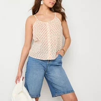 a.n.a Dobby Print Womens Scoop Neck Camisole
