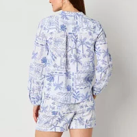 St. John's Bay Womens Long Sleeve Blouse