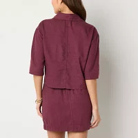 a.n.a Womens Short Sleeve Regular Fit Button-Down Shirt