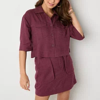 a.n.a Womens Short Sleeve Regular Fit Button-Down Shirt