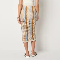 a.n.a Womens High Rise Midi A-Line Skirt