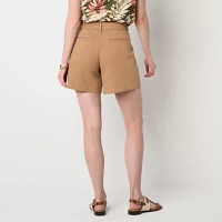 Liz Claiborne Womens Mid Rise Pleated Short