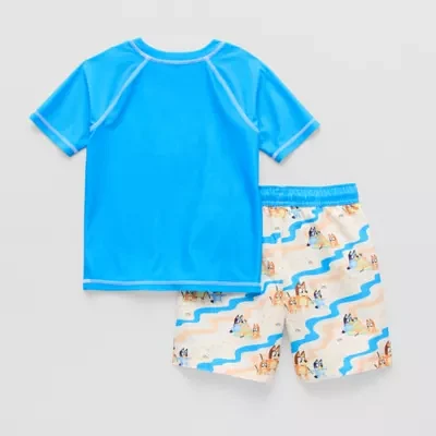 Little Boys Bluey Rash Guard Set