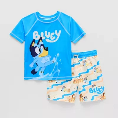 Little Boys Bluey Rash Guard Set