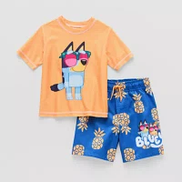 Toddler Boys Bluey Rash Guard Set
