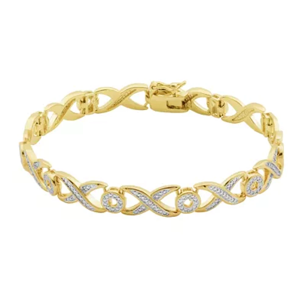 Sparkle Allure Diamond Accent 18K Gold Over Brass 7.25 Inch Tennis Bracelet