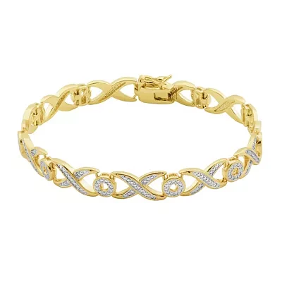 Sparkle Allure Diamond Accent 18K Gold Over Brass 7.25 Inch Tennis Bracelet