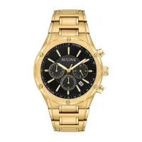 Bulova Mens Gold Tone Stainless Steel Bracelet Watch 97b161