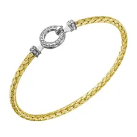 Paris 1901 By Charles Garnier White Cubic Zirconia 18K Gold Over Silver Bangle Bracelet