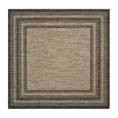 Safavieh Courtyard Collection Wanda Stripe Indoor/Outdoor Square Area Rug