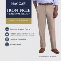 Haggar® Mens Iron Free Classic Fit Flat Front Khaki Pant