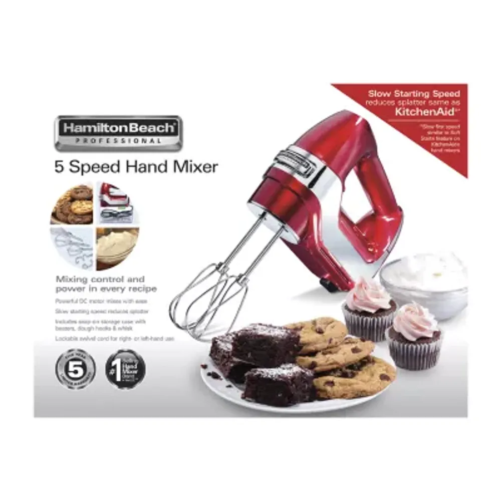 Hamilton Beach Professional 5 Speed Hand Mixer with Snap-on Case