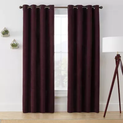 Brookstone Marco Draft Blocker Energy Saving Light-Filtering Grommet Top Single Curtain Panel