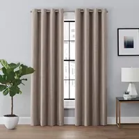 Brookstone Renwick Energy Saving 100% Blackout Grommet Top Single Curtain Panel