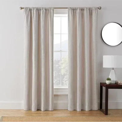 Brookstone Troy Draft Blocker Energy Saving Light-Filtering Rod Pocket Single Curtain Panel