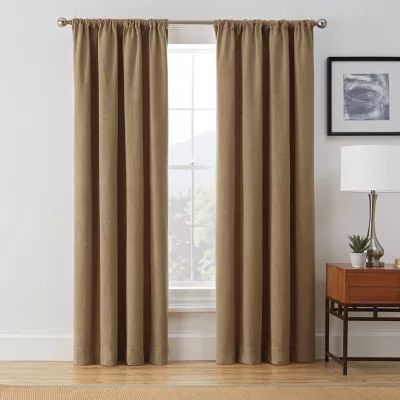 Brookstone Harvey Draft Blocker Energy Saving Light-Filtering Rod Pocket Single Curtain Panel