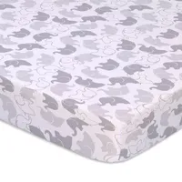 The Peanutshell Grey Elephant/Stripe 2-pc. Playard Sheet