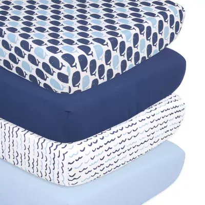 The Peanutshell Nautical 4-pc. Crib Sheet