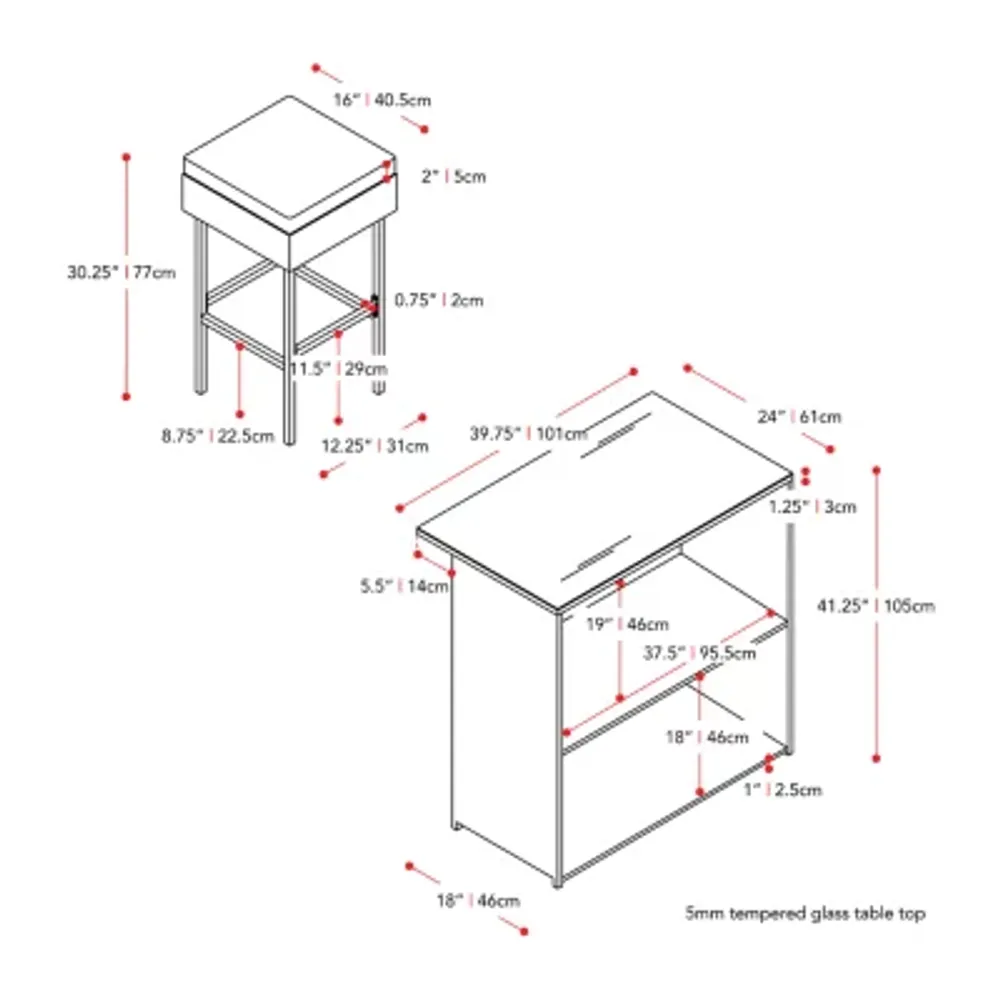 Parksville Collection 3-pc. Patio Bar Set