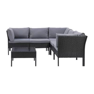 Parksville Patio Collection 6-Piece Sectional with Table