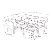 Parksville Patio Collection 6-Piece Sectional with Table