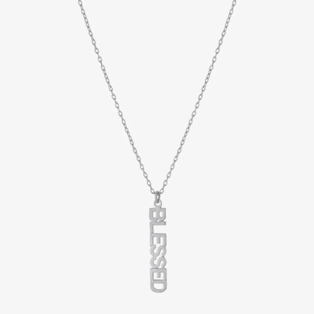 Silver Treasures Blessed Womens Sterling Silver Pendant Necklaces