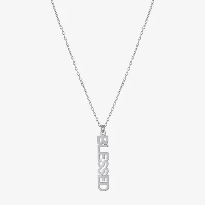 Silver Treasures Blessed Womens Sterling Silver Pendant Necklaces