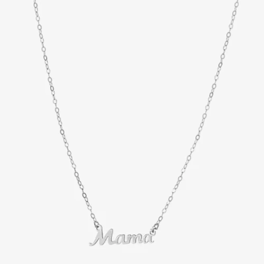 Silver Treasures Mama Sterling Silver 16 Inch Cable Pendant Necklace