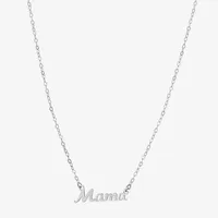 Silver Treasures Mama Sterling Silver 16 Inch Cable Pendant Necklace