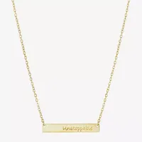 Silver Treasures Unstoppable 14K Gold Over Silver 16 Inch Cable Bar Pendant Necklace