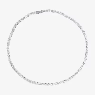 Shaquille O'Neal XLG Mens White Cubic Zirconia Stainless Steel Tennis Necklaces