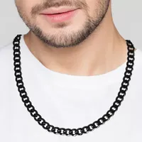 Shaquille O'Neal Xlg Stainless Steel Solid Curb Chain Necklace