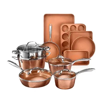 Gotham Steel Hammered Copper 15-pc Nonstick Cookware and Bakeware Set