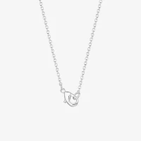 Womens Red Crystal Pure Silver Over Brass Heart Pendant Necklaces