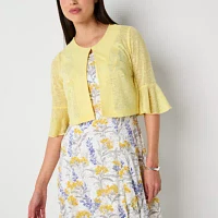 Perceptions Womens Floral Jacket Dress Petite