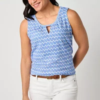 St. John's Bay Womens Tall Keyhole Neck Sleeveless Tank Top