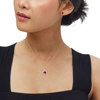 Lab Created Red Ruby Sterling Silver Heart 3-pc. Jewelry Set