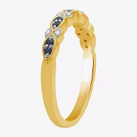 I Said Yes 1/2 CT. T.W. Lab Created Blue Sapphire Sterling Silver or 14K Gold Over Wedding Band
