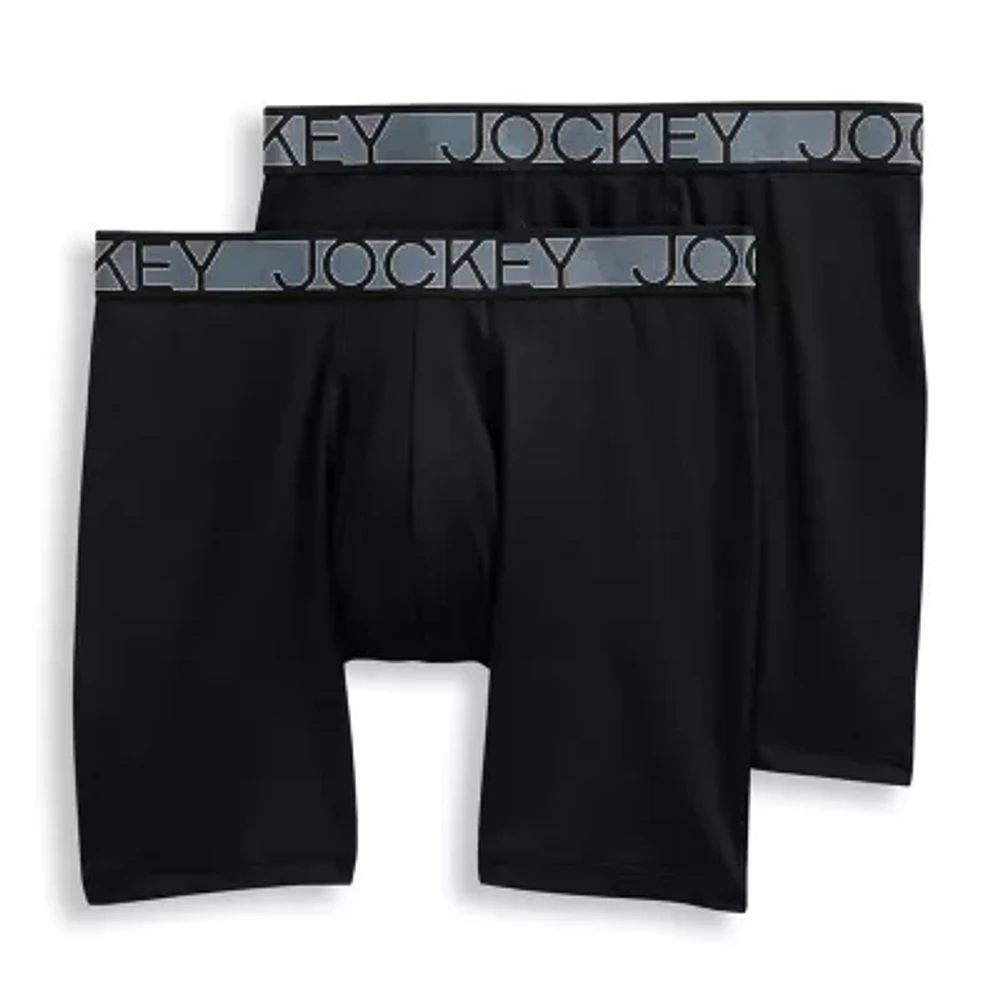Jockey Active Microfiber Big Mens 2 Pack Long Leg Boxer Briefs