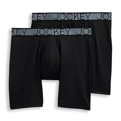 Jockey Active Microfiber Big Mens 2 Pack Long Leg Boxer Briefs