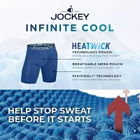 Jockey Infinite Cool Microfiber Stretch Big Mens 2 Pack Long Leg Boxer Briefs